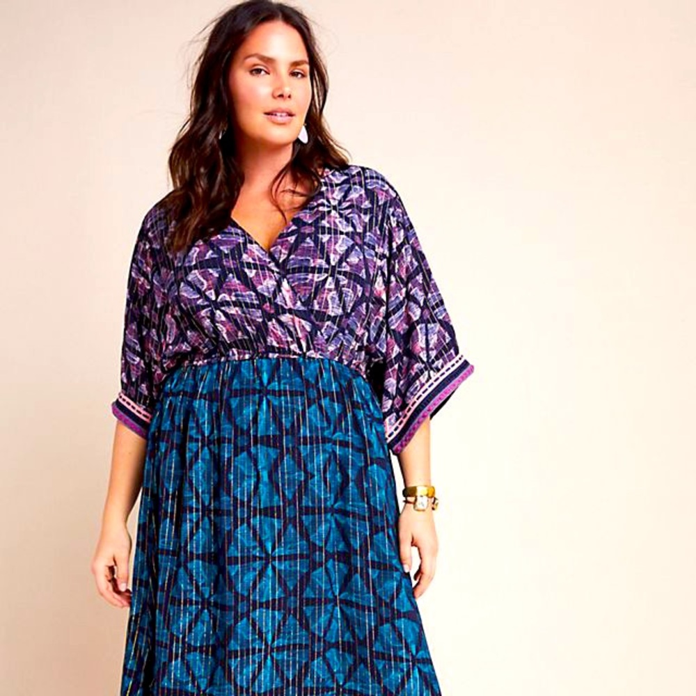 ANTHROPOLOGIE Lisette Shimmer Maxi Dress 3X